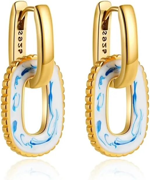 Paperclip Link Chain Earrings Convertible Link Earrings for Women Drop Dangle Earrings