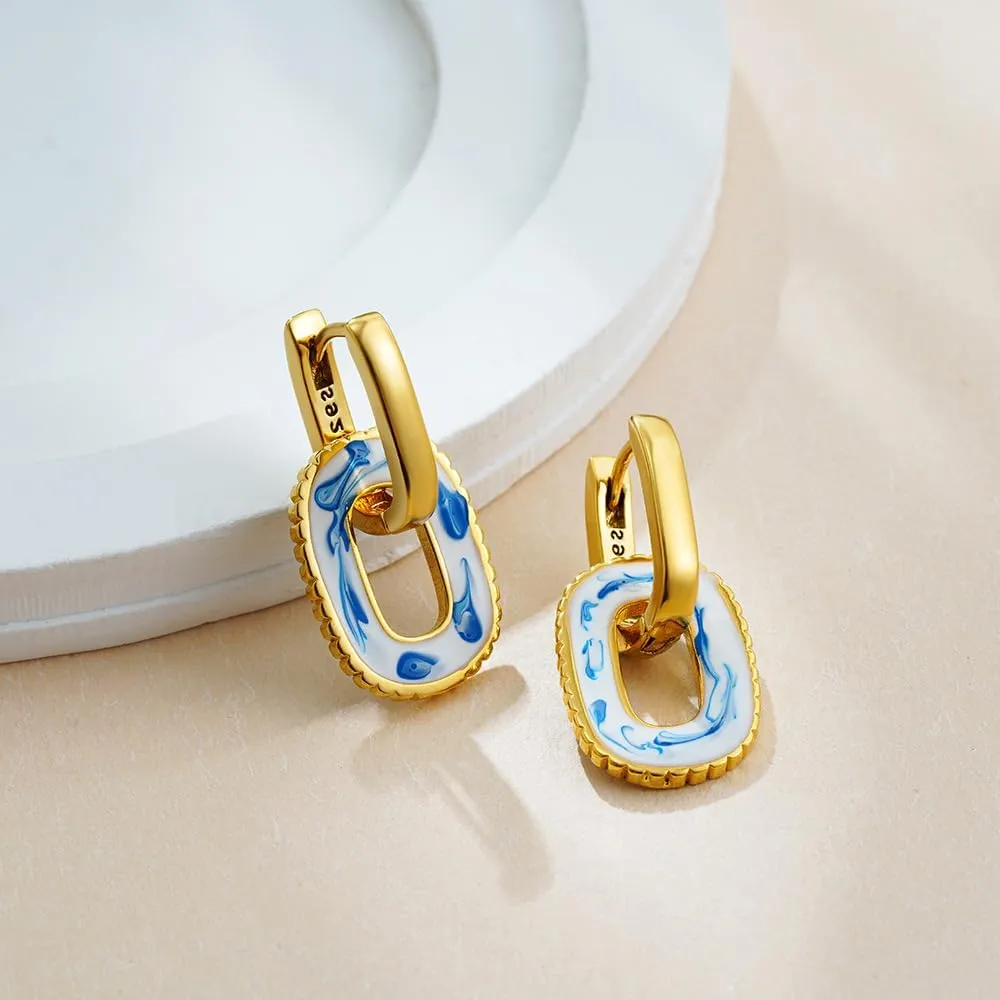 Paperclip Link Chain Earrings Convertible Link Earrings for Women Drop Dangle Earrings