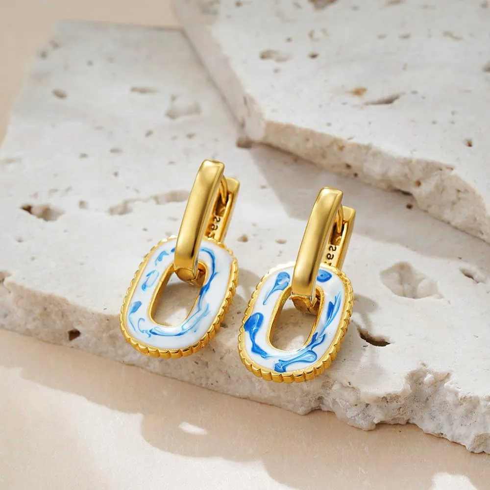 Paperclip Link Chain Earrings Convertible Link Earrings for Women Drop Dangle Earrings