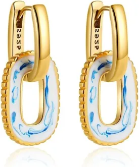 Paperclip Link Chain Earrings Convertible Link Earrings for Women Drop Dangle Earrings