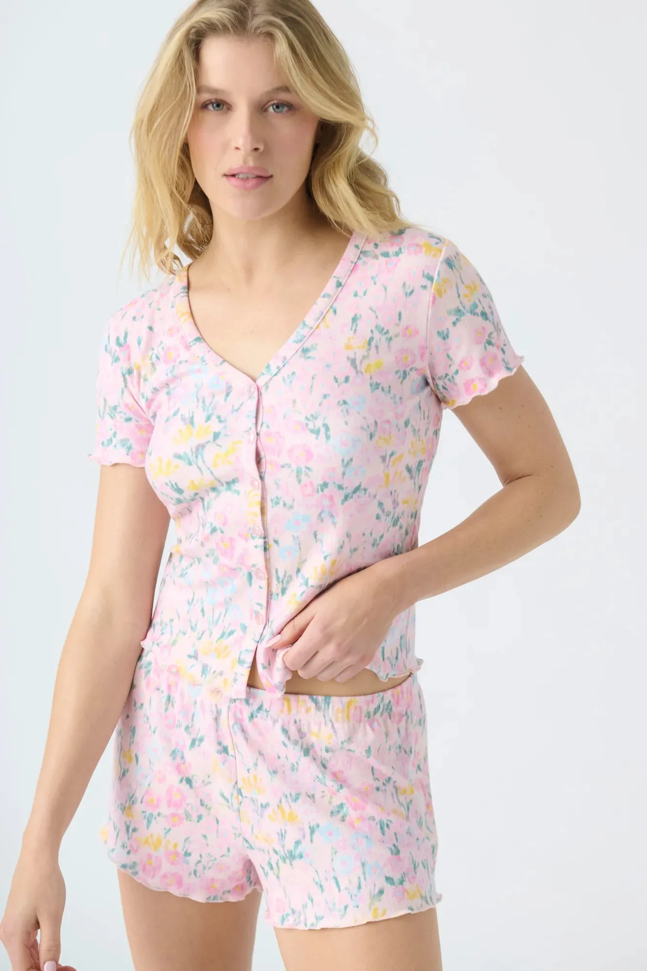 PJ Salvage Floral Fields Pajama Short Sleeve Top