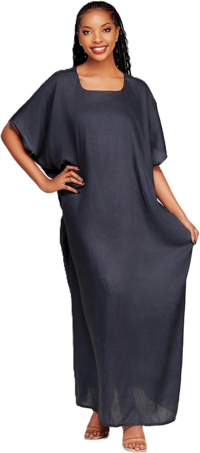 Plain Baati, African Dress for Women, Maxi Dress, Kaftan, Bata & Moo Moo Casual Dresses for Women (52-Inch Long)