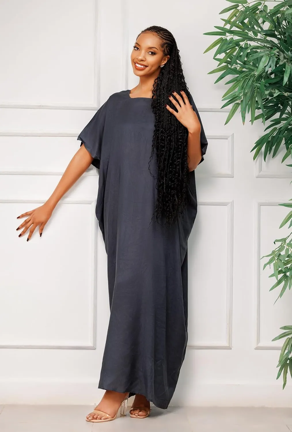 Plain Baati, African Dress for Women, Maxi Dress, Kaftan, Bata & Moo Moo Casual Dresses for Women (52-Inch Long)