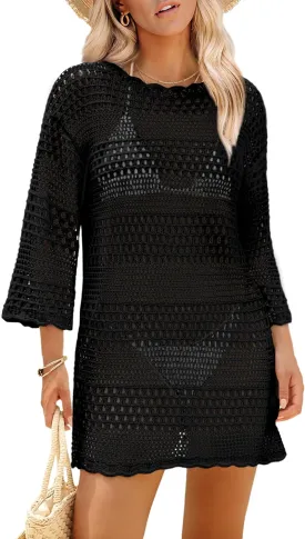 SAMPEEL Swimsuit Coverup for Women Beach Vacation Clothes Bathing Suit Cover Up Crochet Dresses Summer Cruise Outfits 2025
