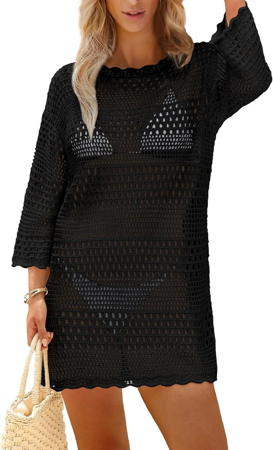 SAMPEEL Swimsuit Coverup for Women Beach Vacation Clothes Bathing Suit Cover Up Crochet Dresses Summer Cruise Outfits 2025