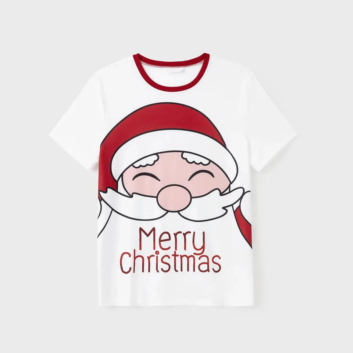 Santa Claus Merry Christmas Short Sleeve Christmas Pajama Allover Penguin and Santa Print
