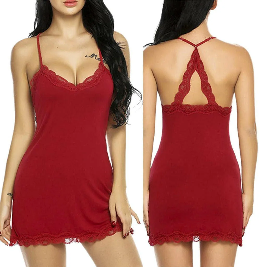 Sexy Lace Suspender Nightdress – Playful & Seductive Lingerie