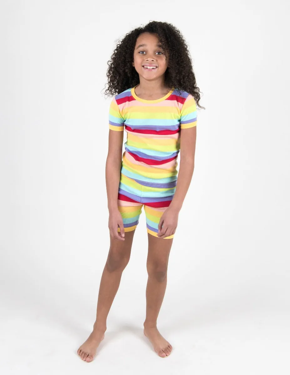 Short Sleeve Rainbow Cotton Pajamas
