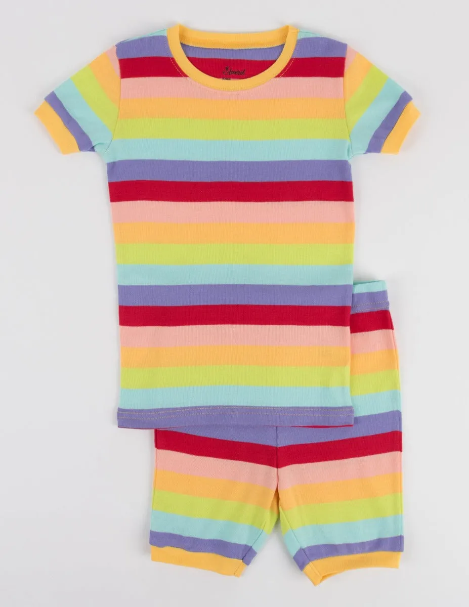 Short Sleeve Rainbow Cotton Pajamas