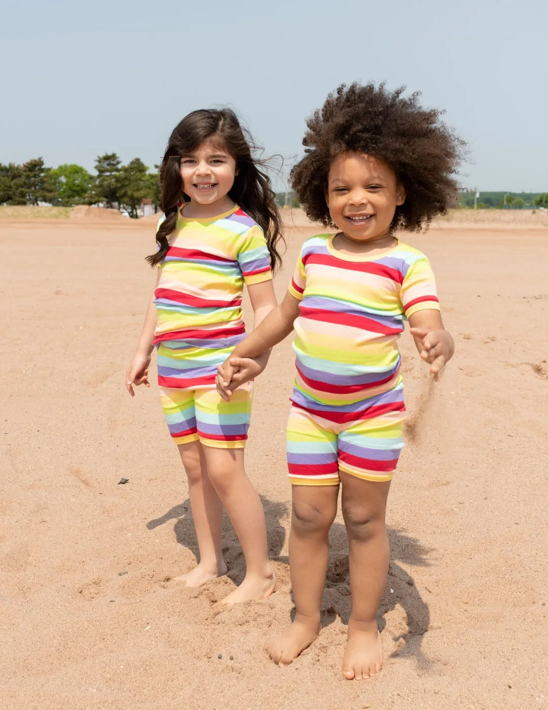Short Sleeve Rainbow Cotton Pajamas