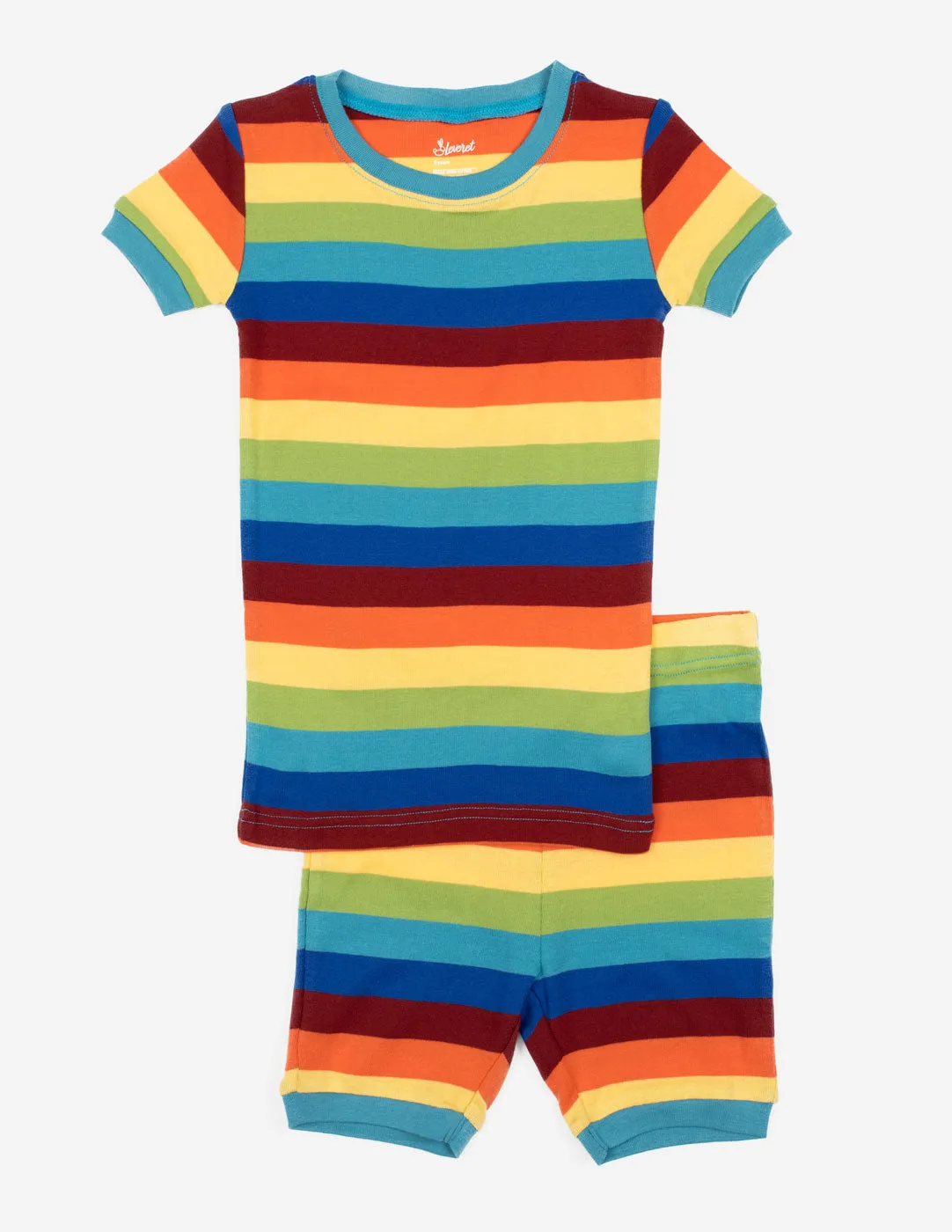 Short Sleeve Rainbow Cotton Pajamas