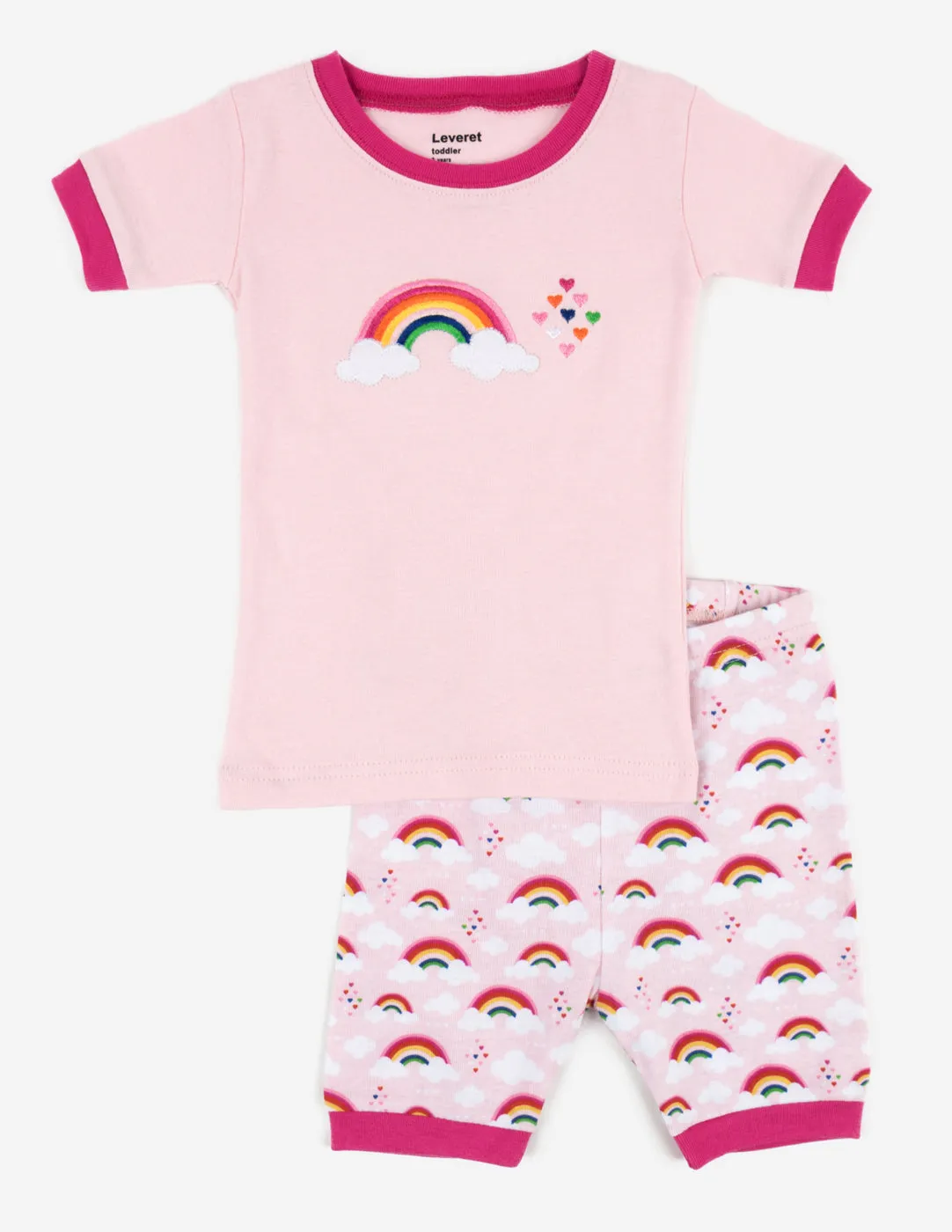 Short Sleeve Rainbow Cotton Pajamas