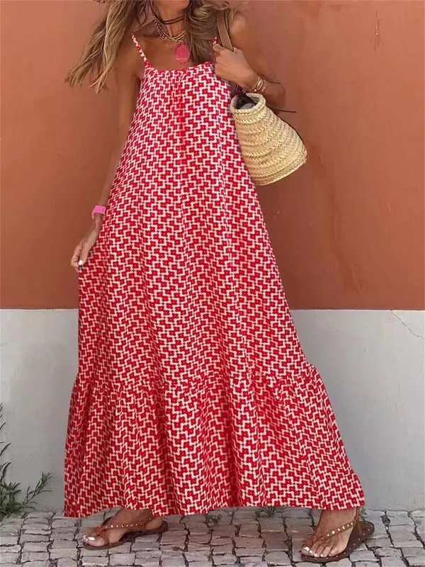 Thopavenoir Boho Floral Print Midi Dress for Women Long Sleeve V Neck Tiered Long Dresses Smocked Beach Bohemian Sundress