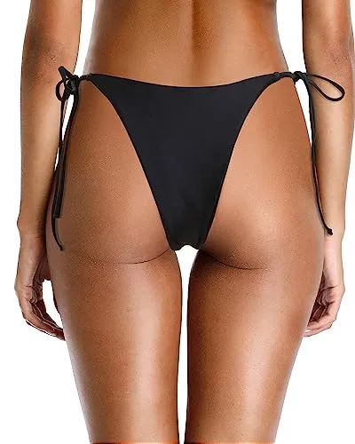 Tie Side Cheeky Thong Bikini Bottom
