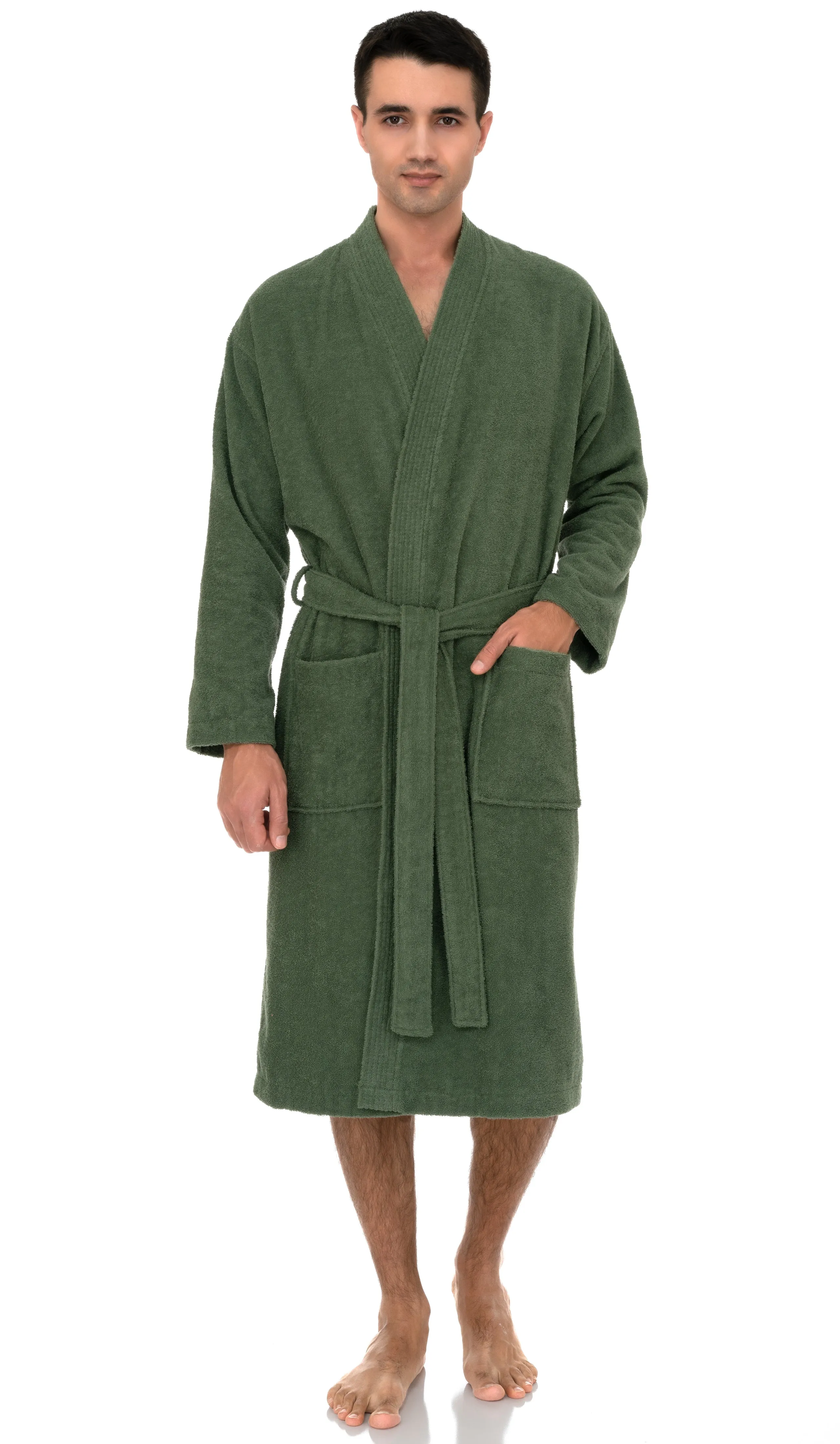 TowelSelections Mens Robe, Cotton Terry Cloth Bathrobe, Soft Bath Robe for Men