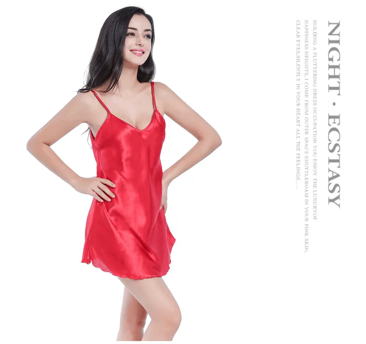 VenusFox Women's Summer Dress Babydoll Women'S Shirt Honeymoon Sleepwear Satin Lingerie Summer Women'S Clothing Nightdress Nightgown