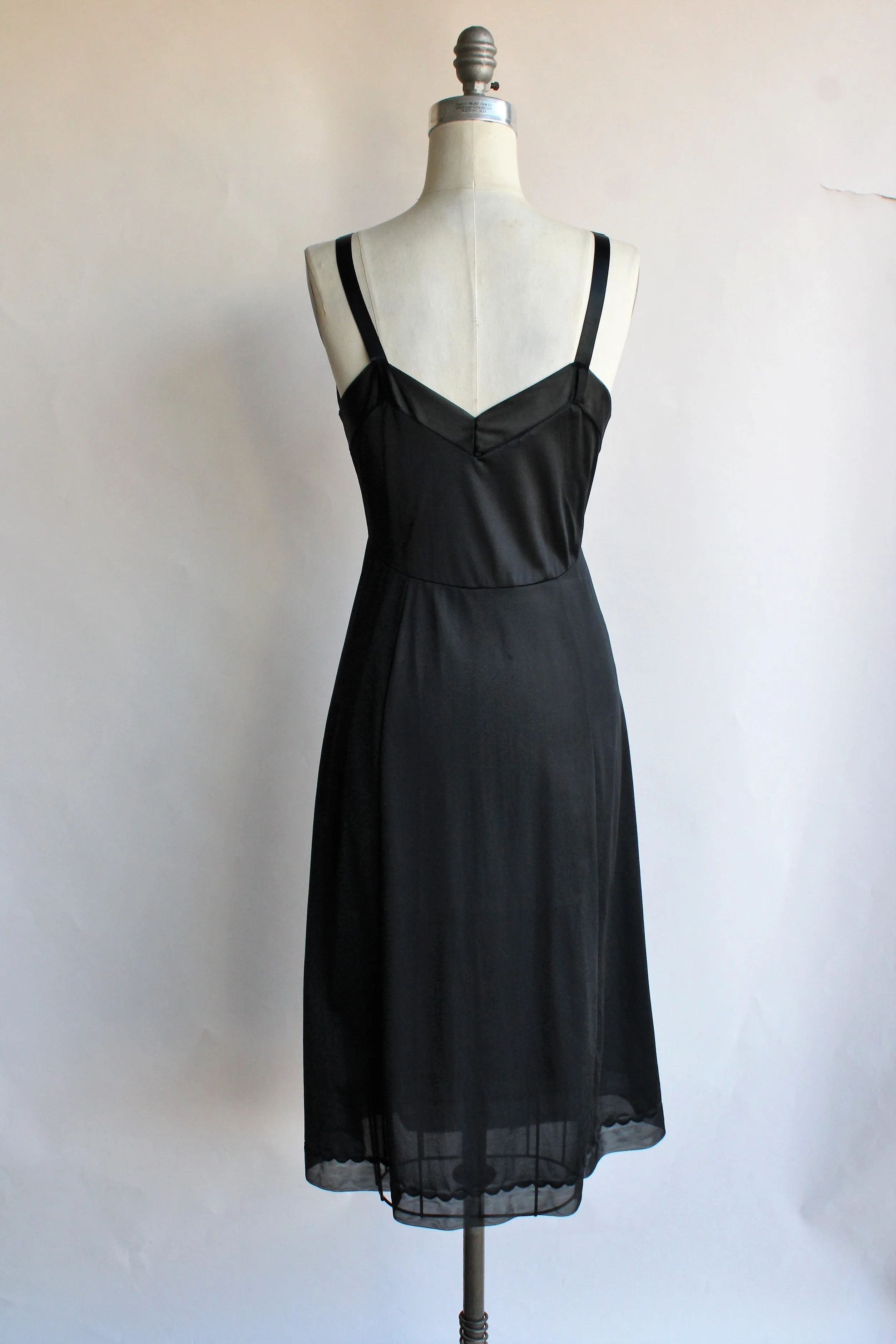 Vintage 1960s Black Full Slip by Penneys, Adonna