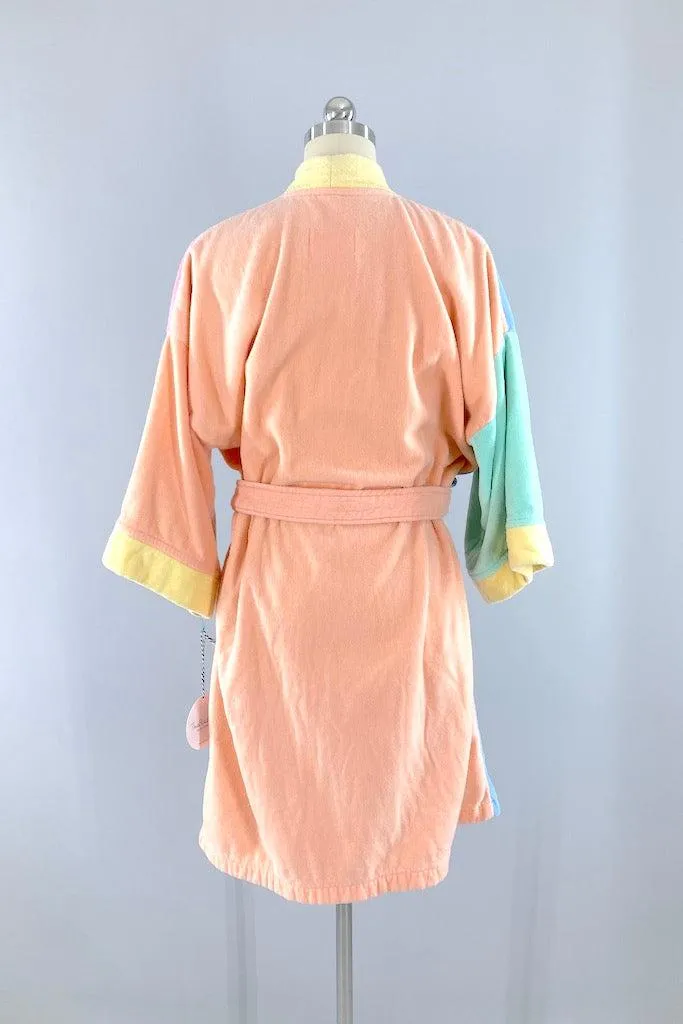 Vintage Pastel Terry Bathrobe