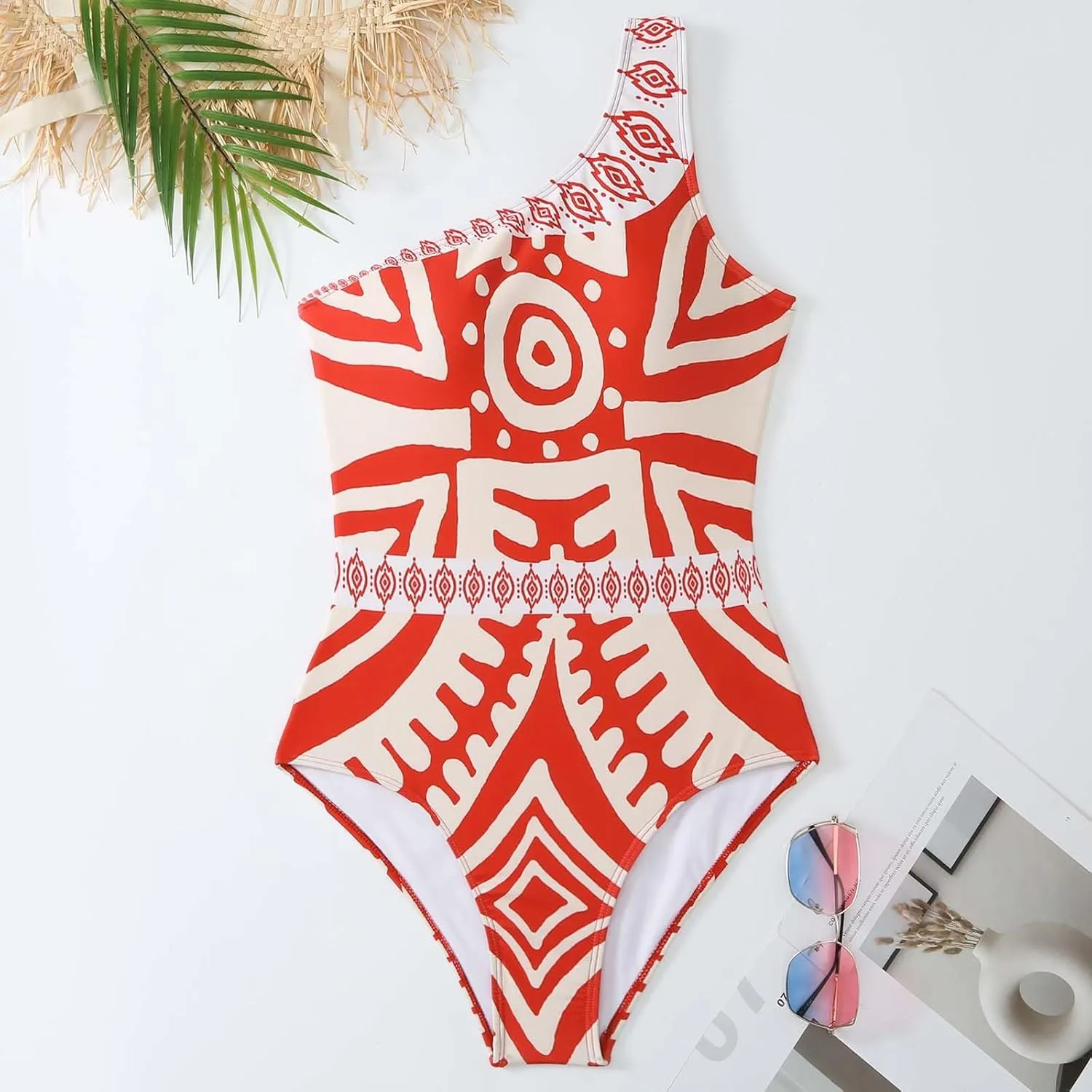 Women One Piece Swimsuit with Cover up Set High Waisted Beach Wrap Skirt Two Piece Bathing Suit