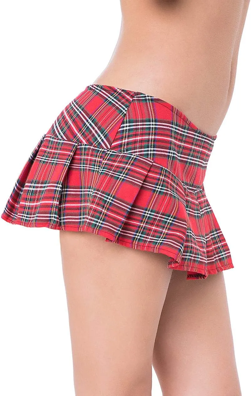Women Skirt Lingerie Mini Plaid Pleated Skirt Dress